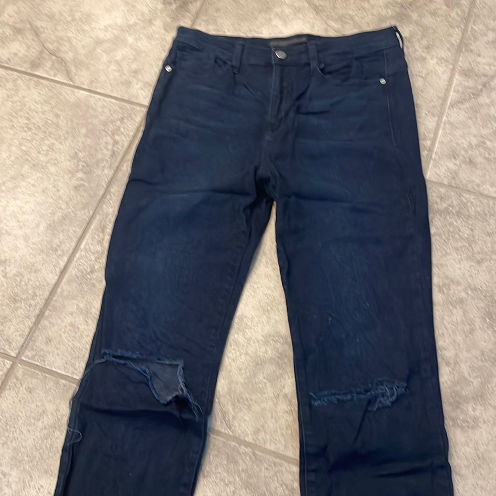SP BLACK LABEL distressed black jeans